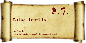 Maicz Teofila névjegykártya
